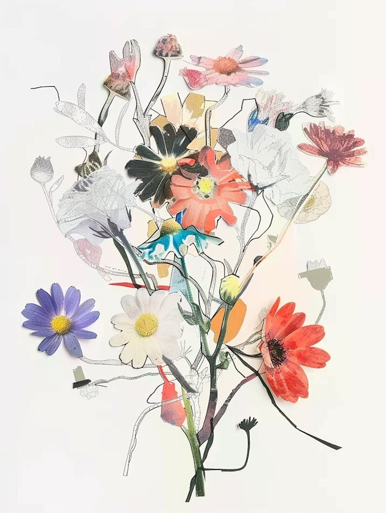 Oxeye Daisy 2 Collage Flower Bouquet