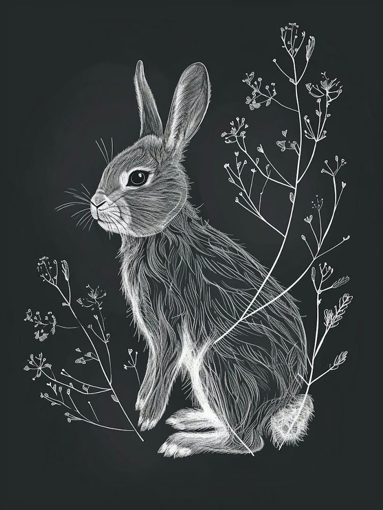 Chinchilla Rabbit Minimalist Illustration 1