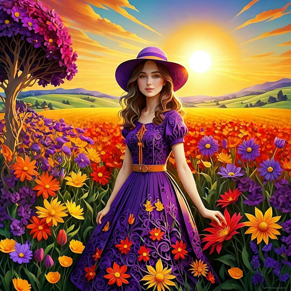 Girl In Purple Hat