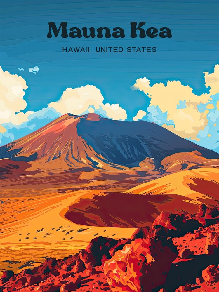 Mauna Kea Hawaii Vulkan Digitale Reisekunst