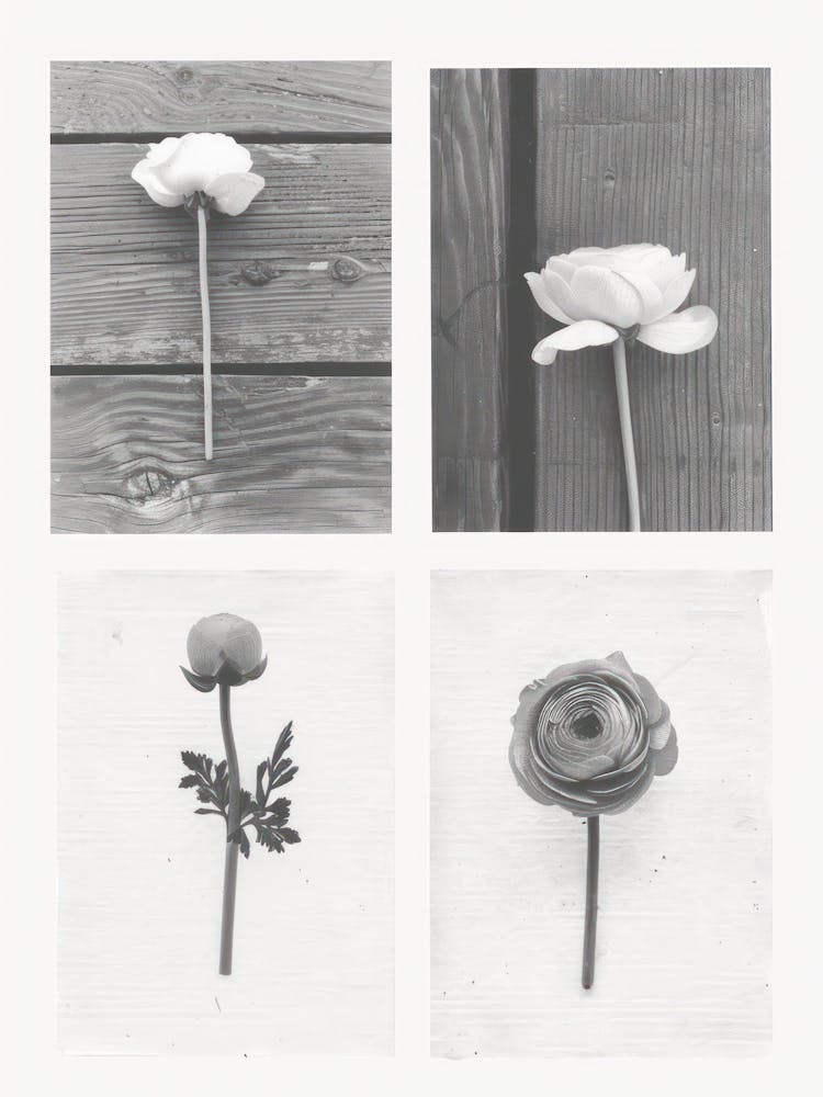 Ranunculus Flower Photo Collage 2