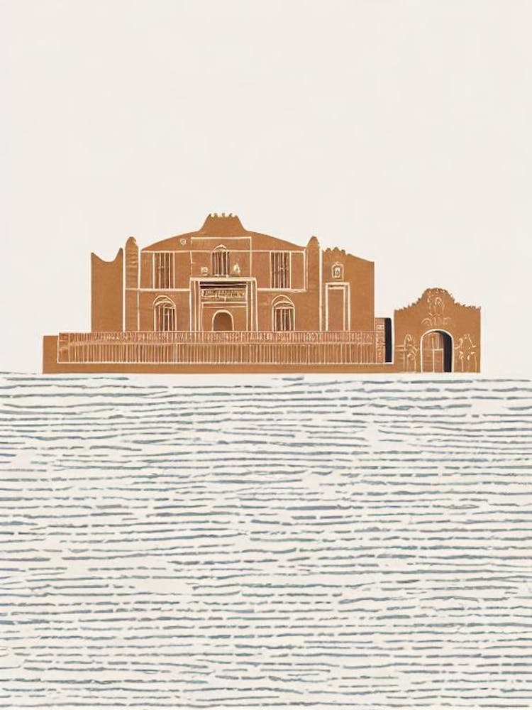 Alamo 2 San Antonio Boho Landmark Illustration
