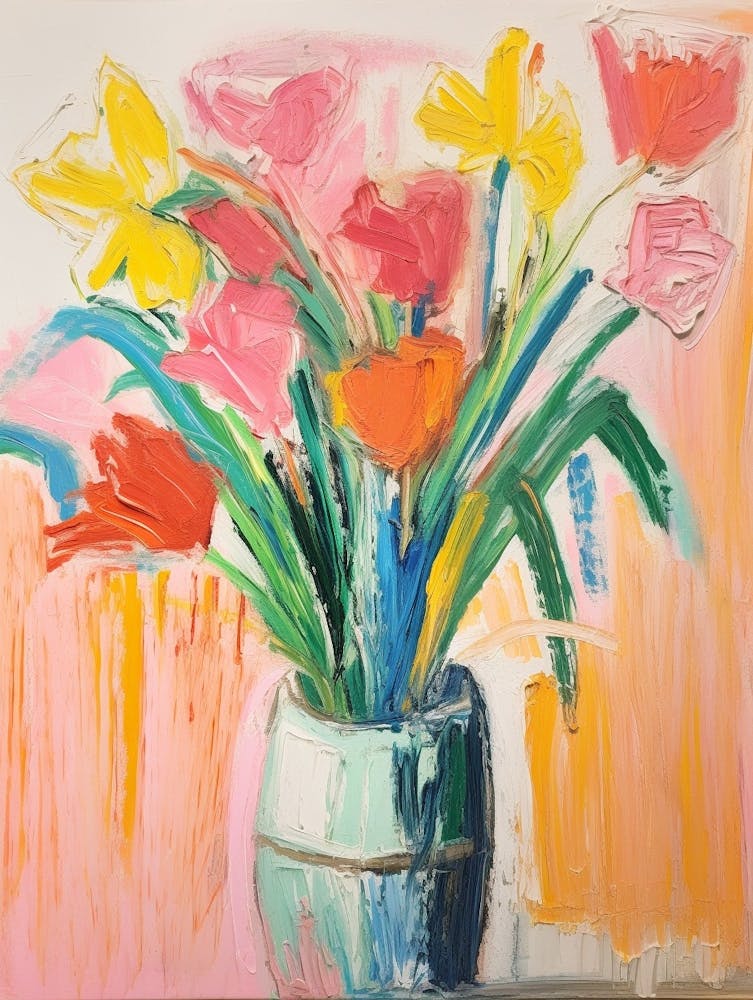 Flower Painting Fauvist Style Carnation 5