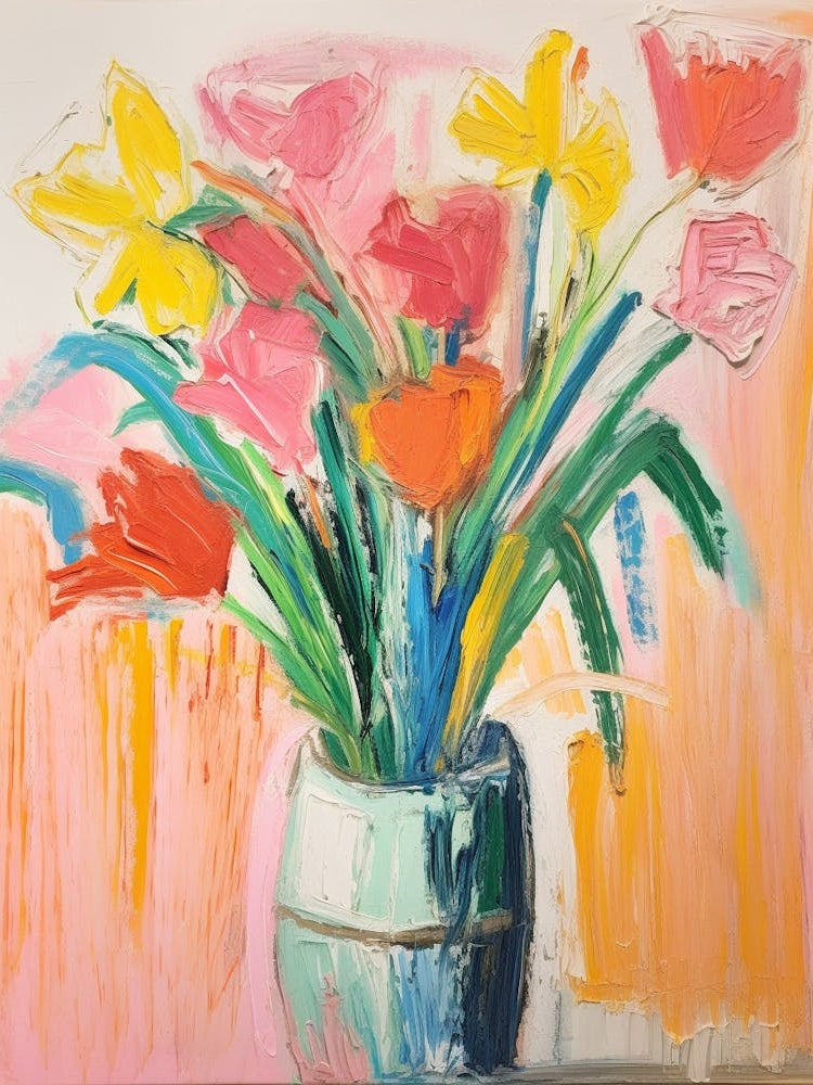 Flower Painting Fauvist Style Carnation 5