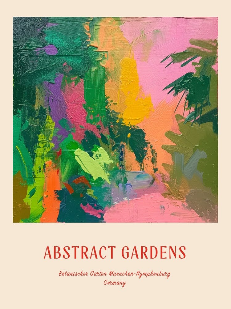 Colourful Gardens Botanischer Garten Muenchen Nymphenburg Germany 2 Red Poster