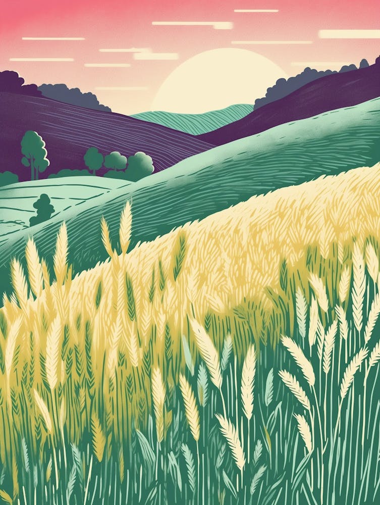Kornfeld Pastell Illustration malerei, Ruhe und Stille