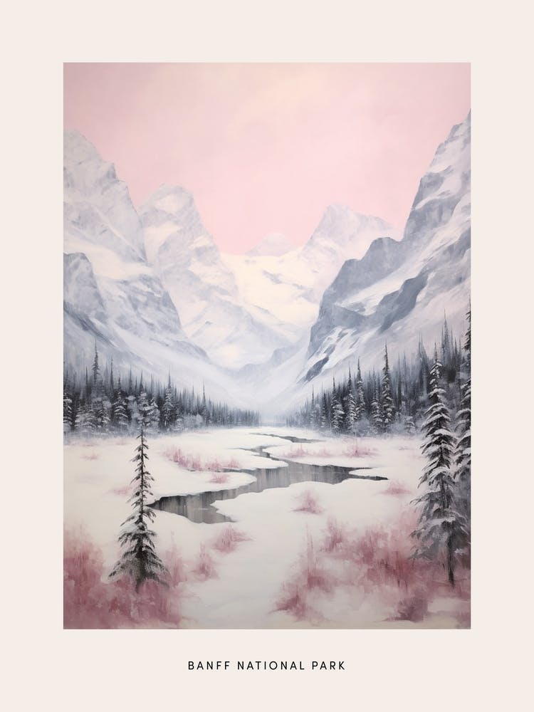 Dreamy Winter National Park Poster  Banff National Park Canada 2