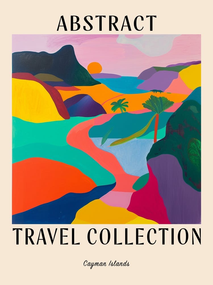 Abstract Travel Collection Poster Cayman Islands 1
