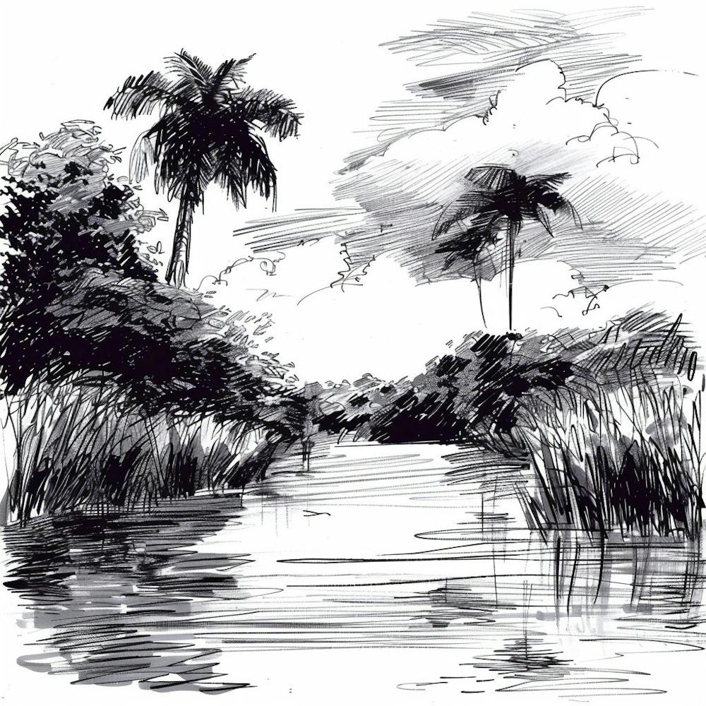 A Pantanal In Brazil Hand Drawn Sketch Illustrat 1720366386 2