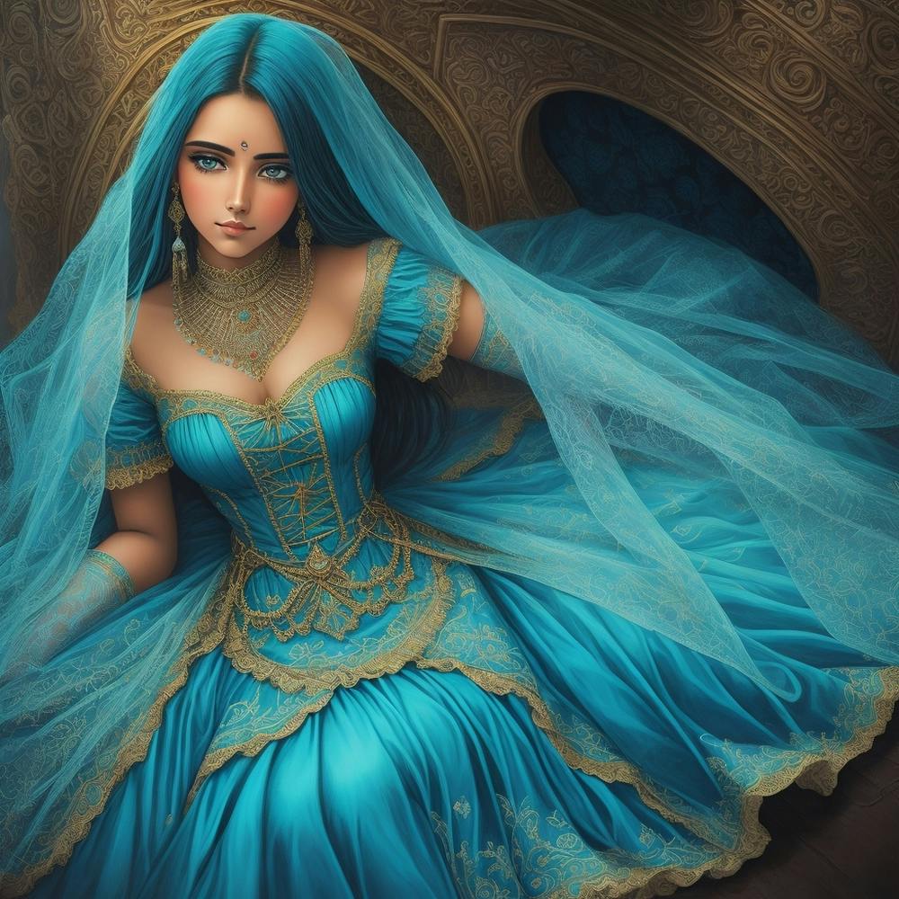 Dreamshaper V7 Michael Cheval Style Illustration Of A Twentyye 0