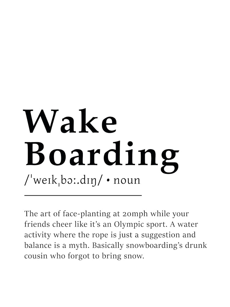 Wake Boarding Definition Poster - Dictionary