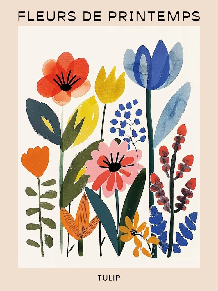 Spring Floral French Poster  Tulip 4