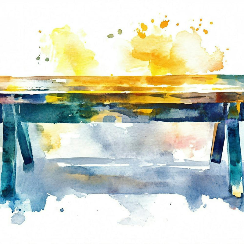 Watercolor Of A Wooden Table