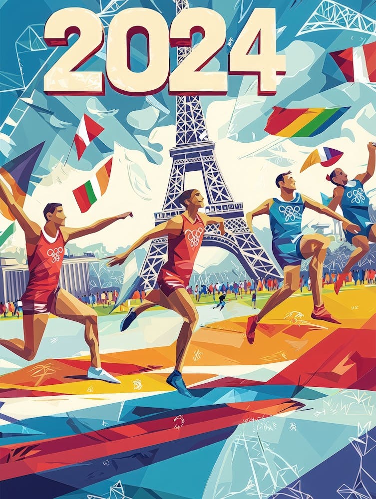 Aihrgdesign A Vibrant Poster Celebrating The 2024 Paris Summe 92f38906 F836 4585 B42b 9c1f39752db5 1
