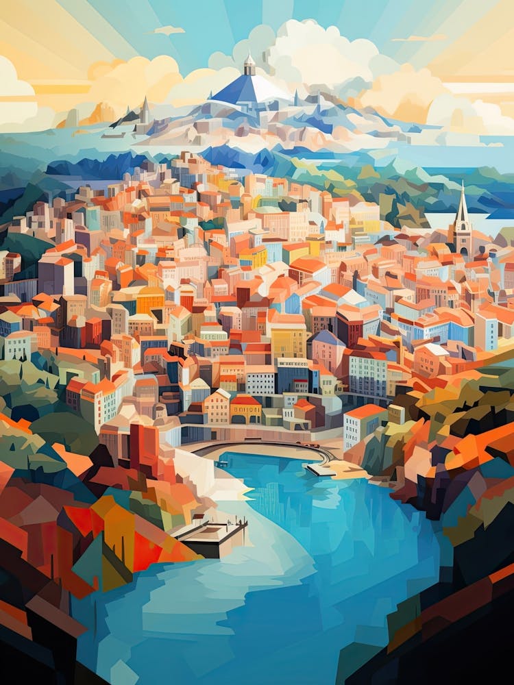 Nice, France, Geometric Illustration 1