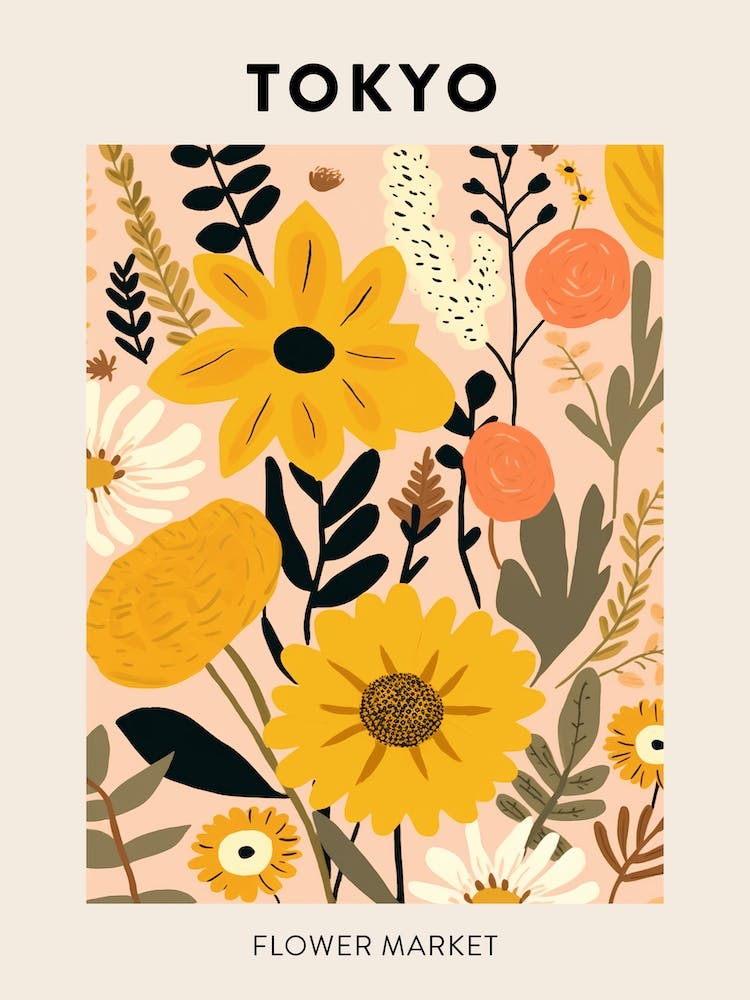 Flower Market Poster Tokyo Japan 2