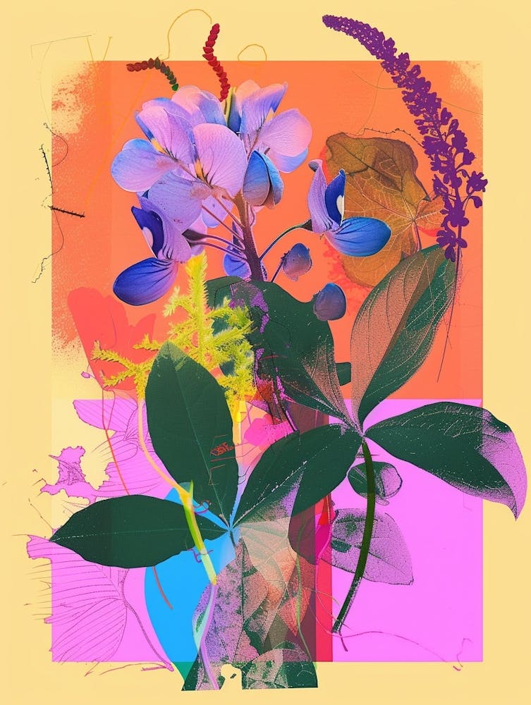 Bluebonnet 8 Neon Blumencollage