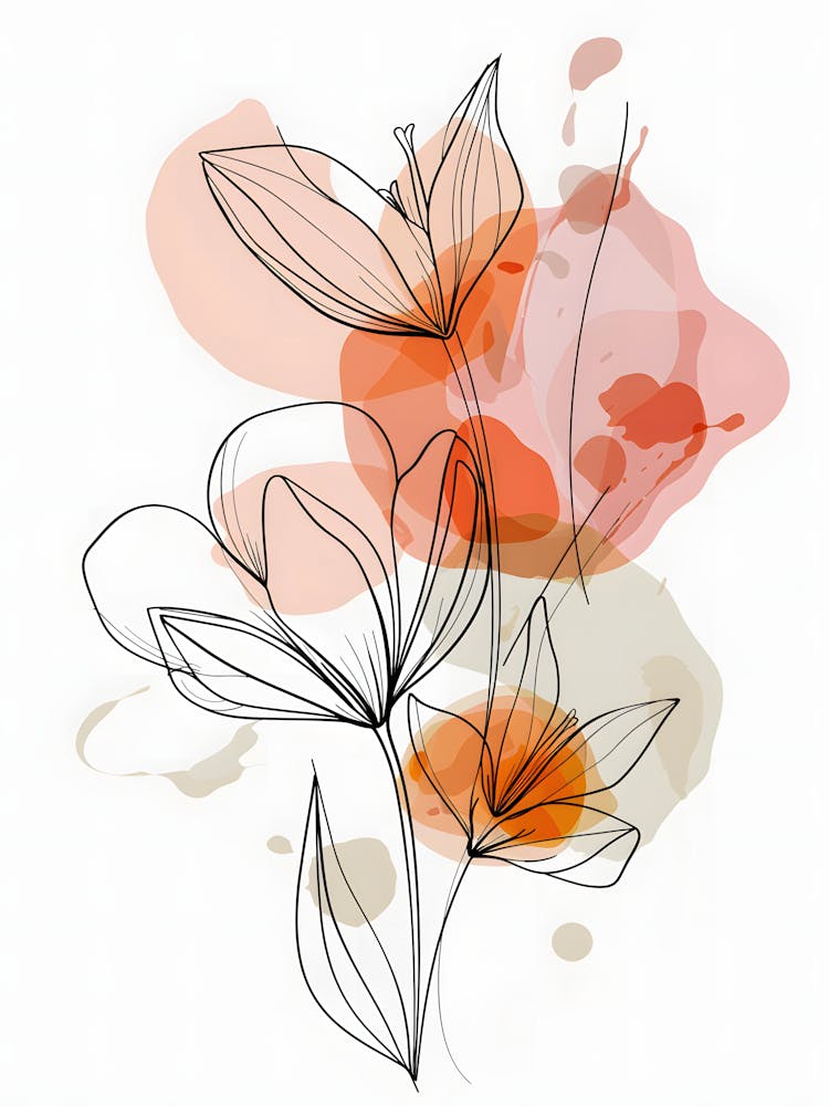 Minimalist Flower Line Art 4