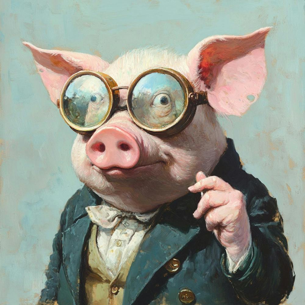 Pig With Glasses