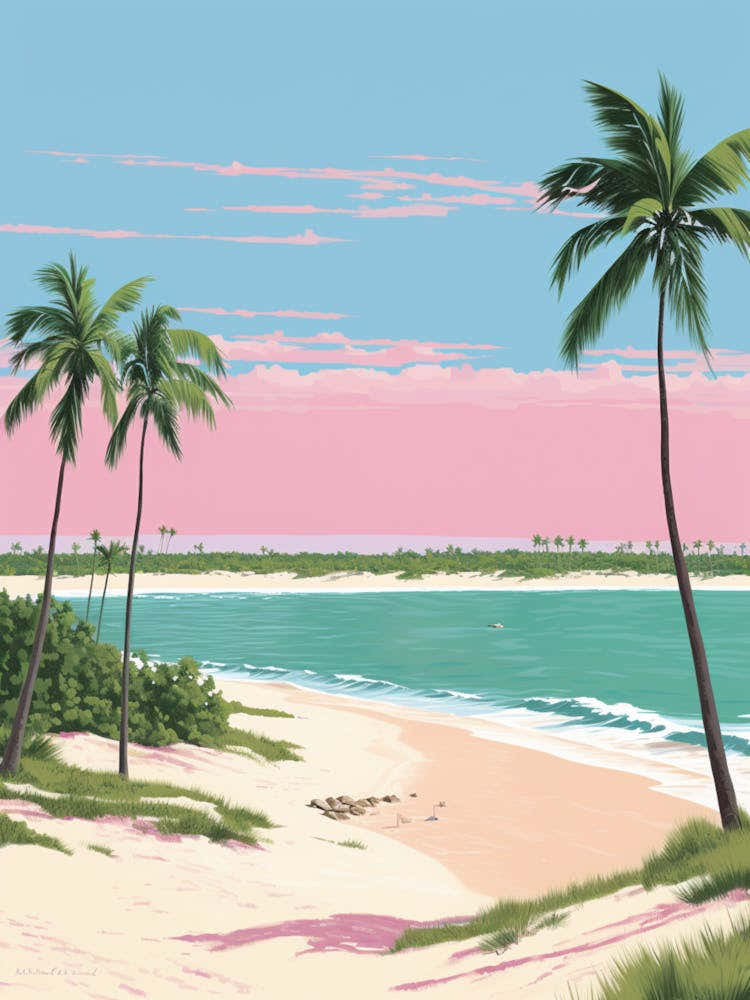 A Canvas Painting Of Pink Sands Beach, Harbour Island 3