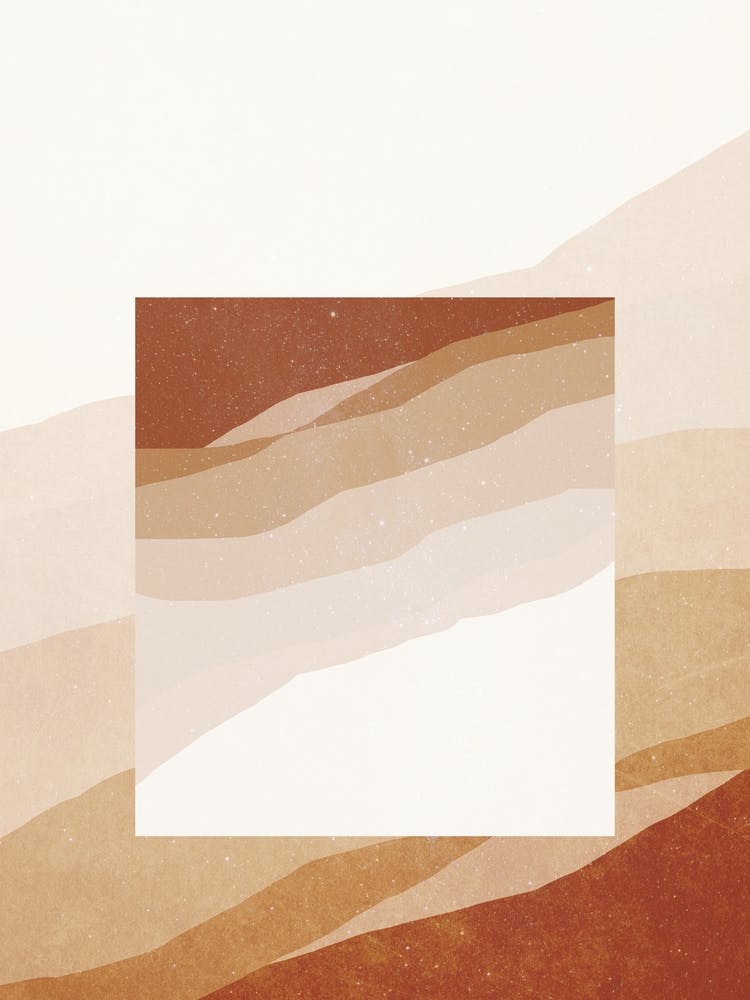 Minimal Art Abstract Painting brown waves