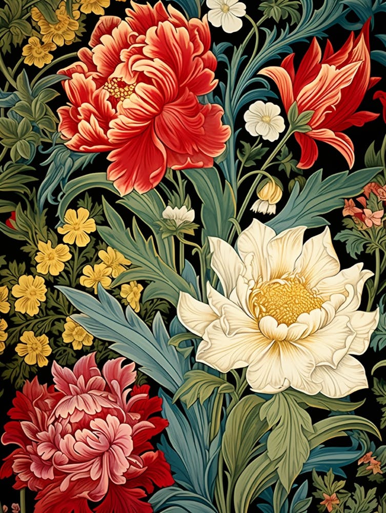 Pfingstrosen und Rosen
