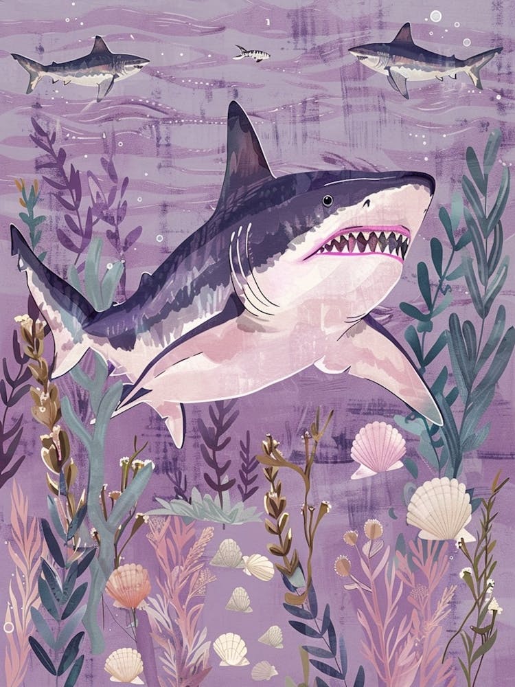 Purple Nurse Shark Illustration 2