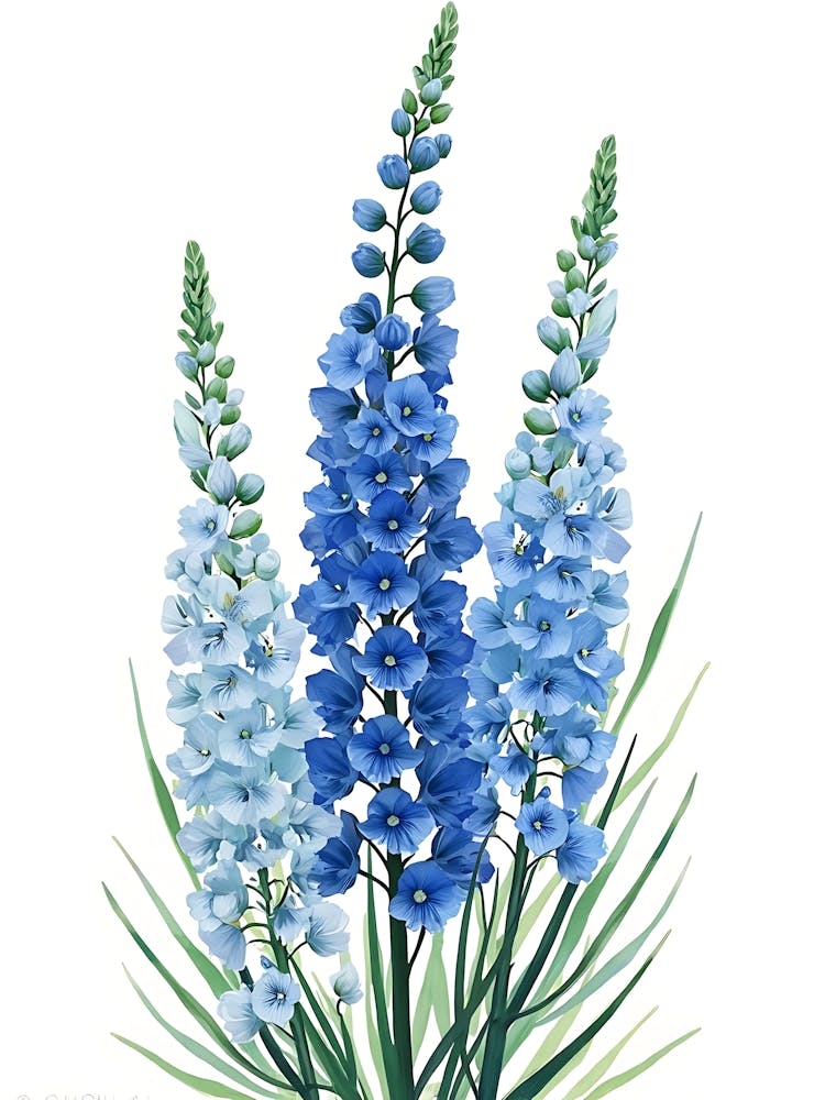 Expressive Blue Flower Bloom