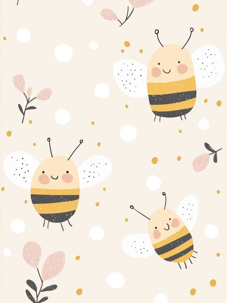 Bees nursery print