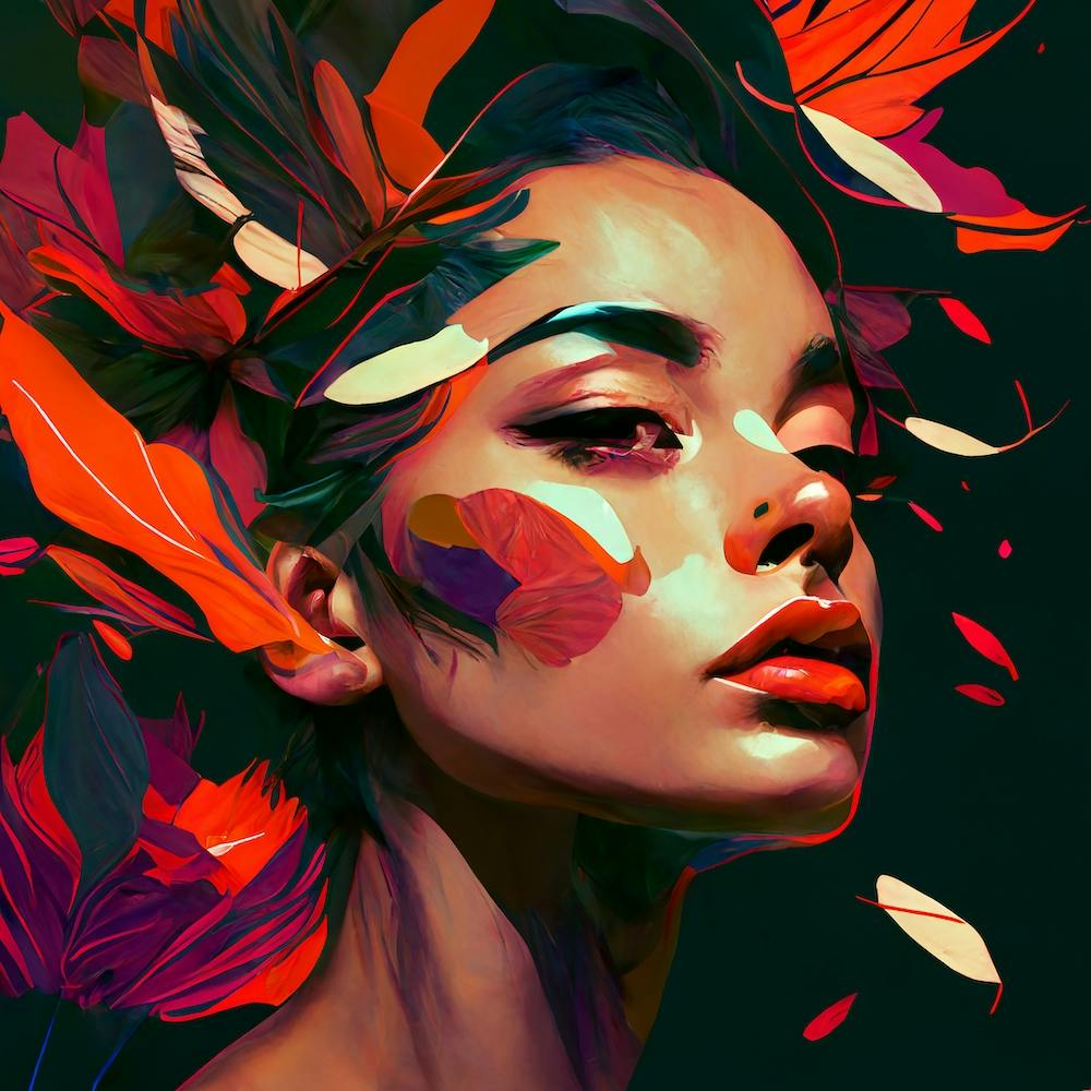 Tribal Feathers Fine Art Style Portrait