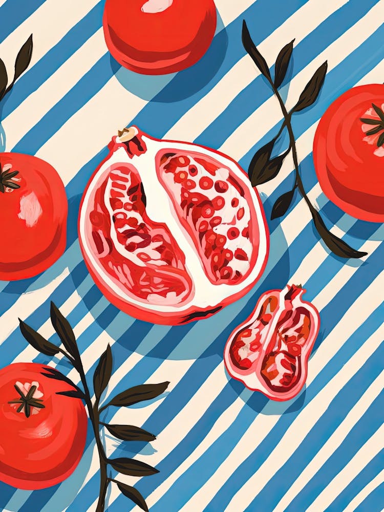 Pomegranate Fruit Summer Illustration 3
