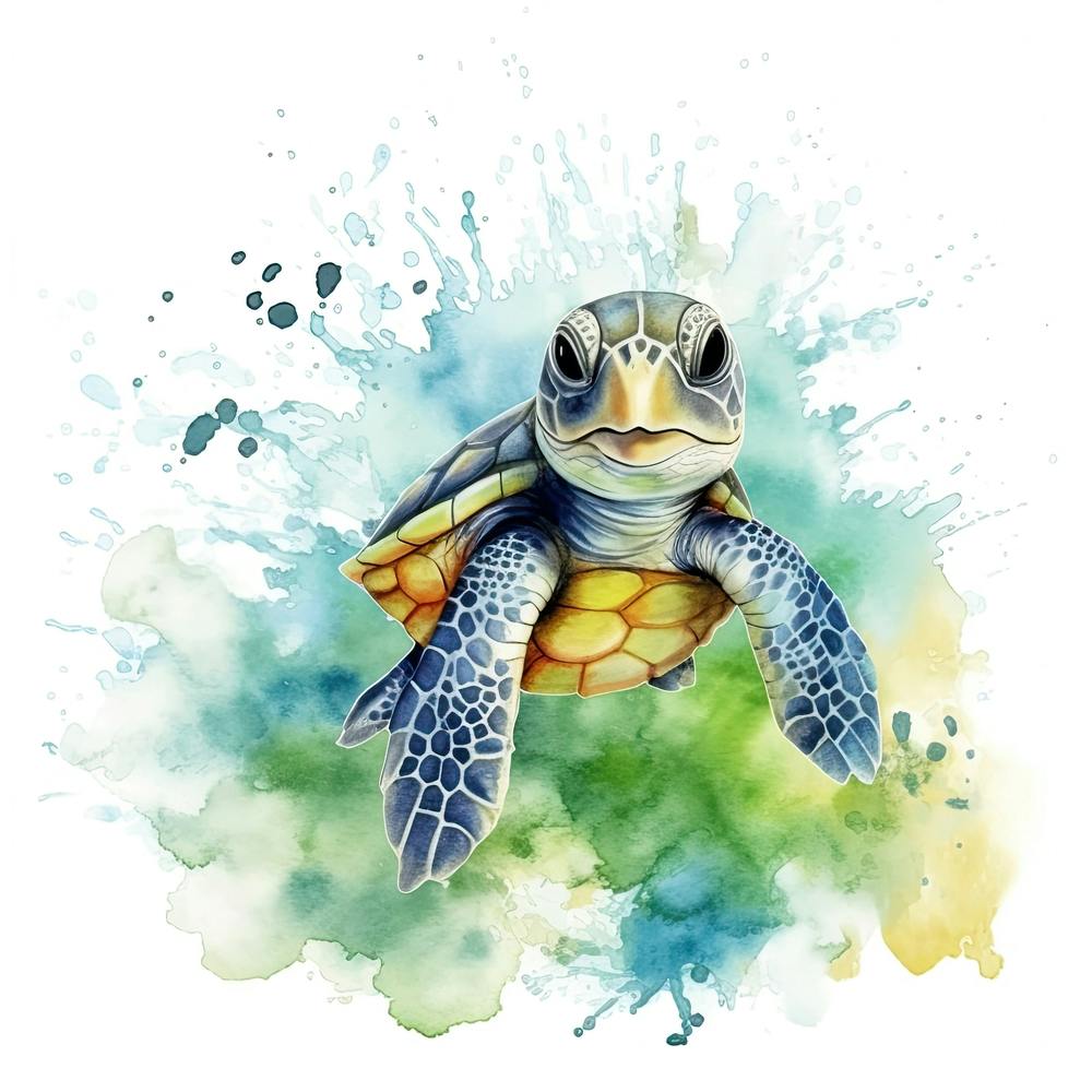 Baby Sea Turtle Watercolour 3