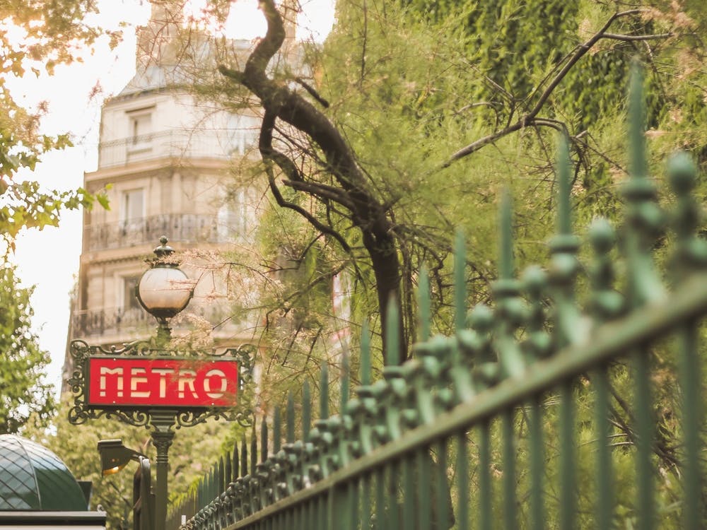 Paris Green Metro Sign