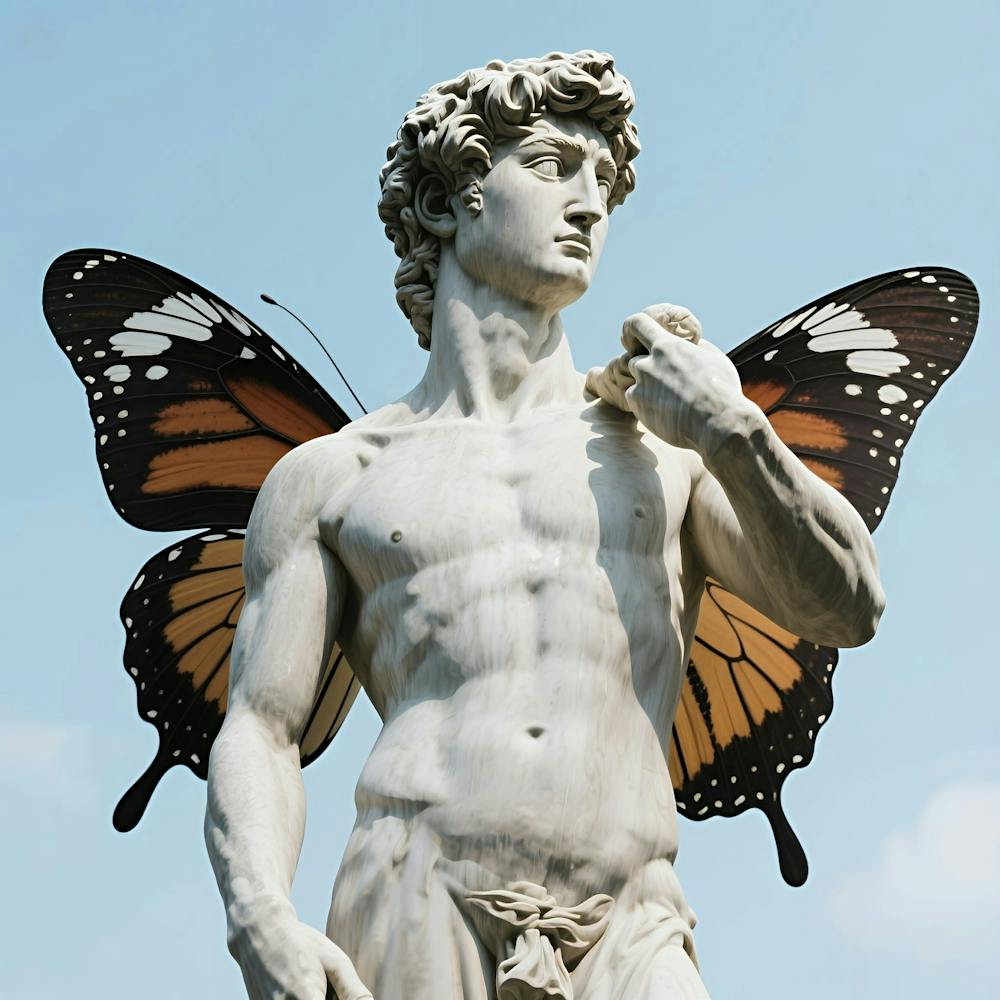 David mit Schmetterlingen