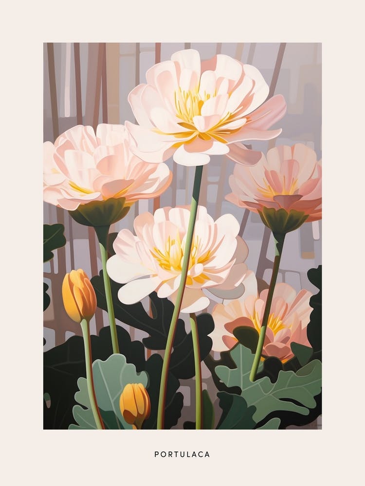 Flower Illustration Portulaca 2 Poster