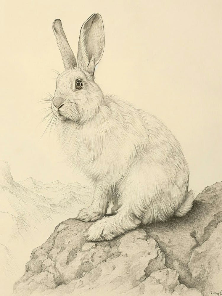 English Angora Rabbit Drawing 2
