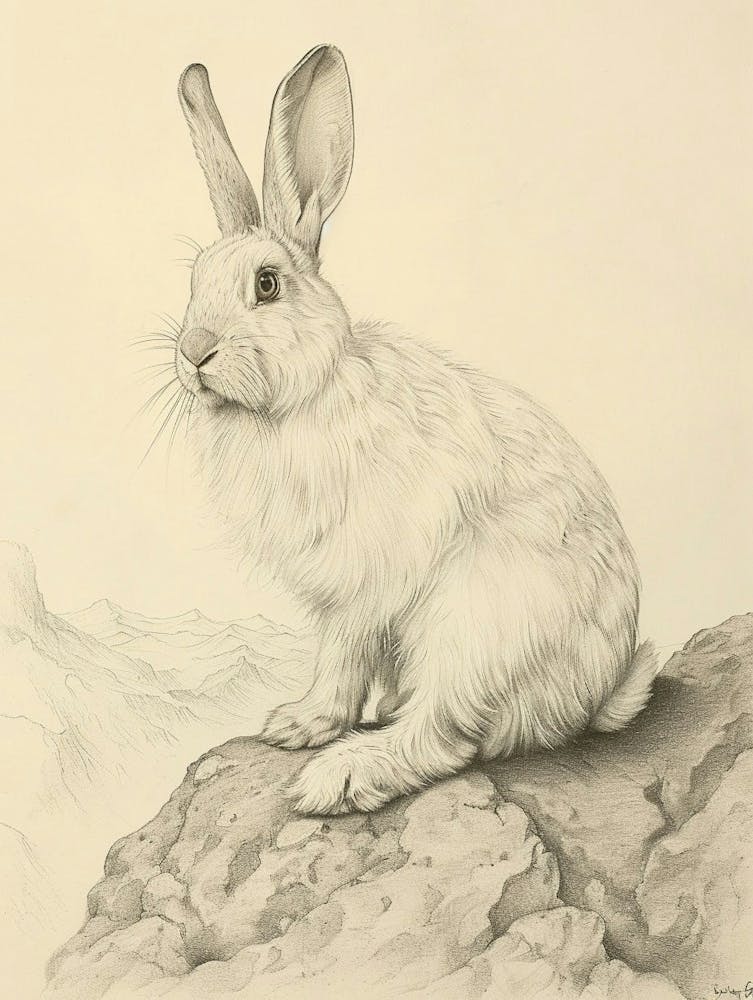 English Angora Rabbit Drawing 2 Art Print by Ritual Art Prints – Fy!