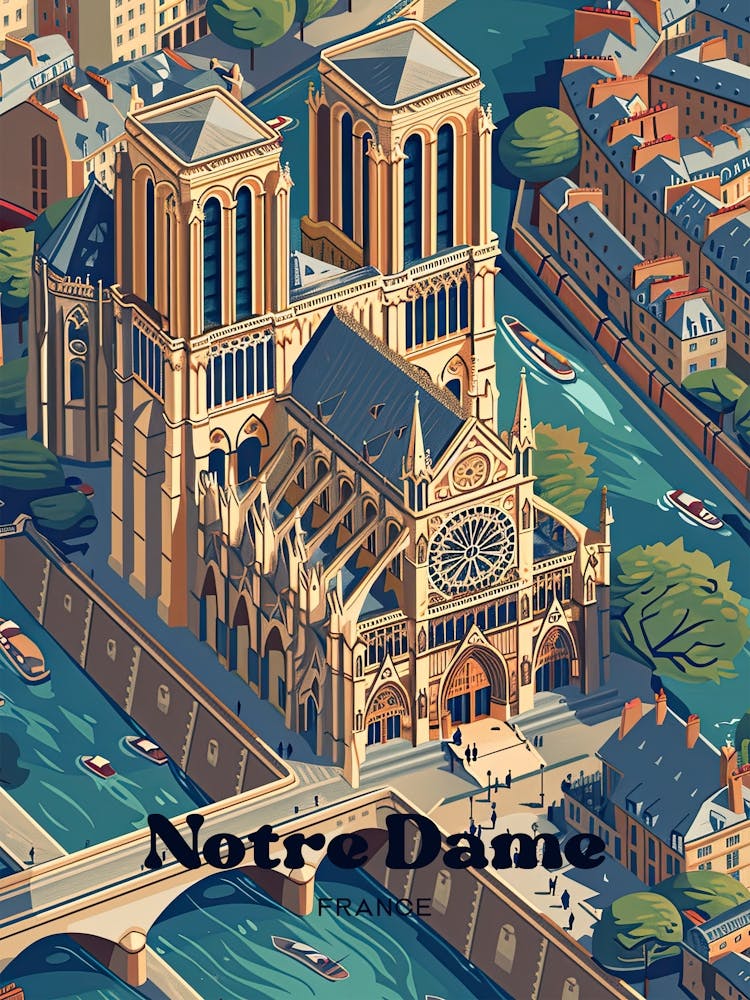 Notre Dame Cathedral Kunst Illustration
