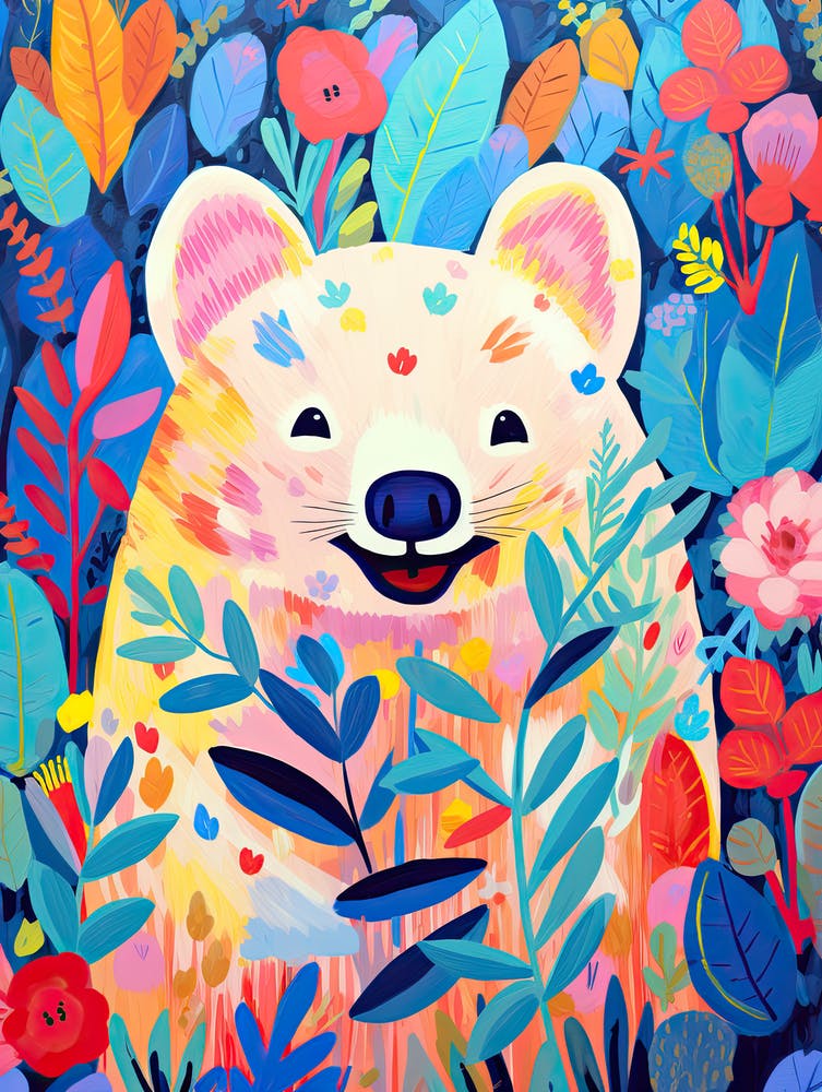 Cute Bear In The Forest, Matisse Inspired