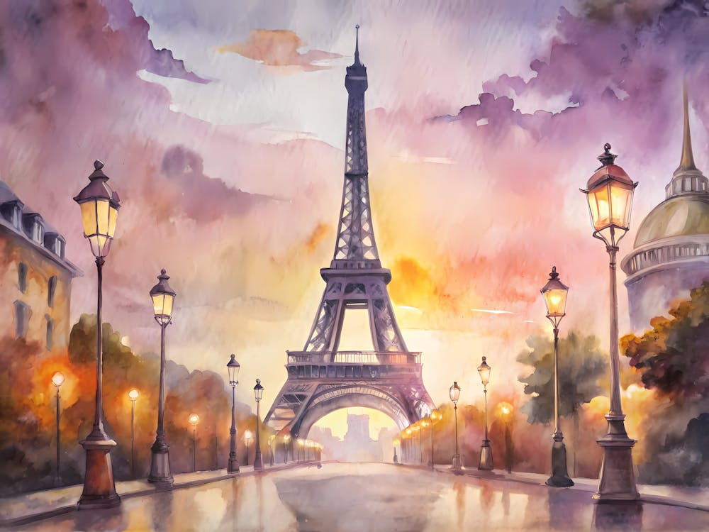 Paris France A Vintage Illustration
