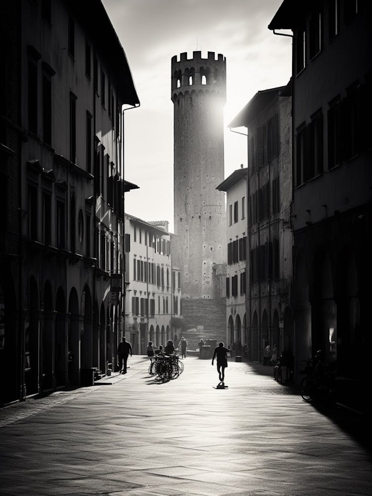 Lucca, Italy,  Black And White Analogue Photography  2