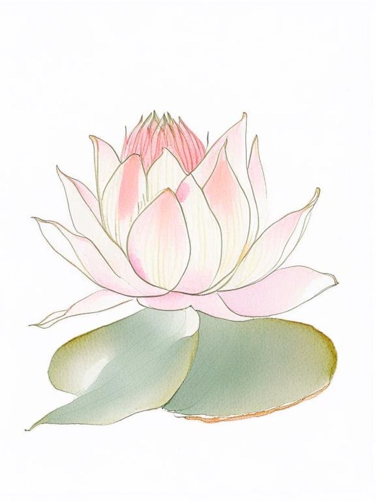 Sacred Lotus Pencil Illustration 4