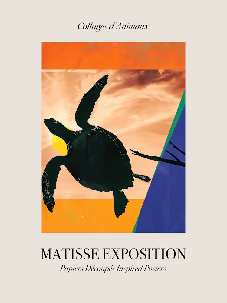 Sea Turtle 3 Matisse Inspired Exposition Animals Poster