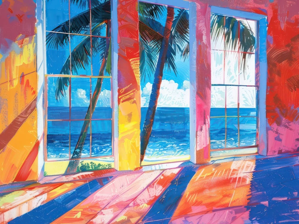 Key West From The Window View Painting 4