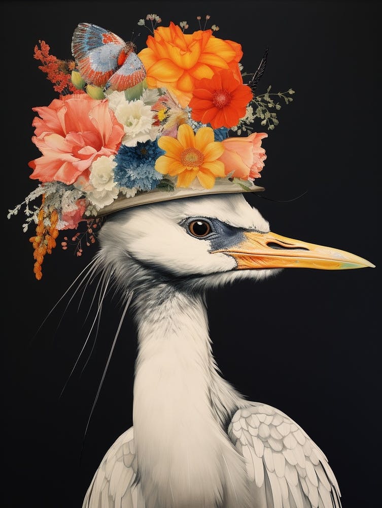 Bird With A Flower Crown Crane 3
