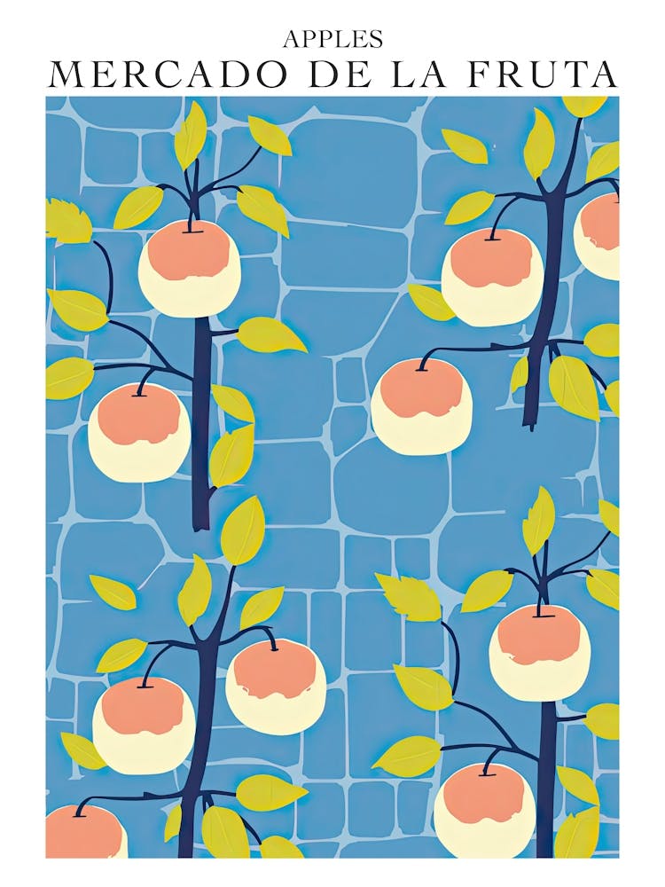 Mercado De La Fruta Apples Illustration 6 Poster