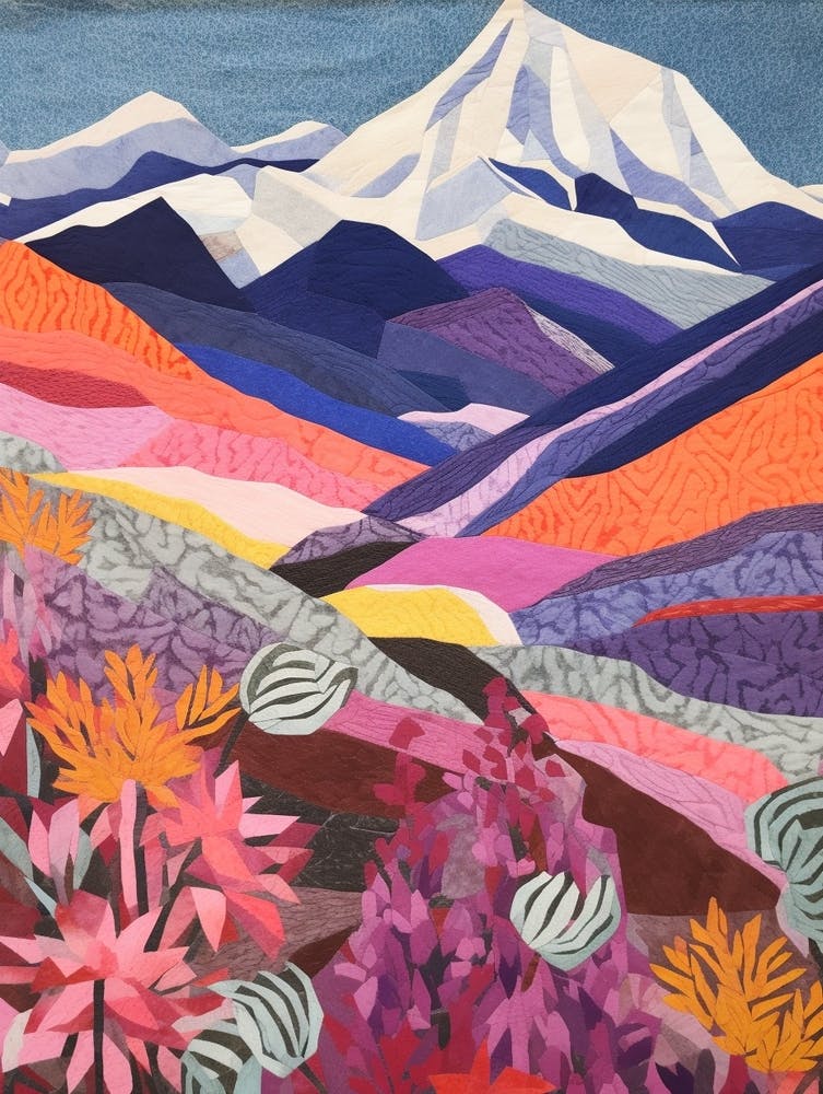 Mount Baker United States 1 Colourful Mountain Illustration