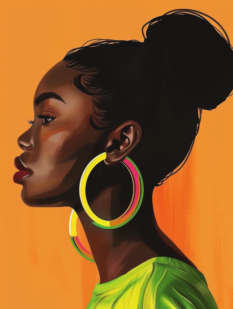 Afrikanisches Mädchen mit Creolen 1
