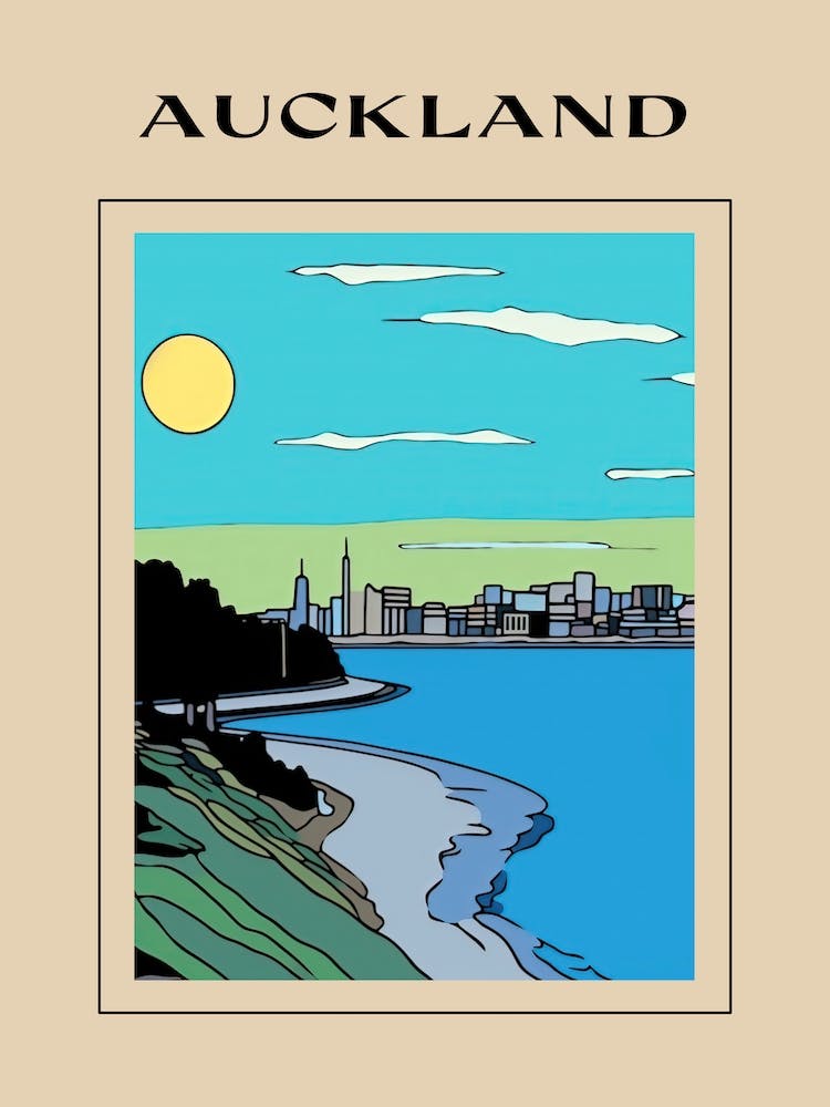 Minimal Design Style Of Auckland, New Zealand 3 Poster