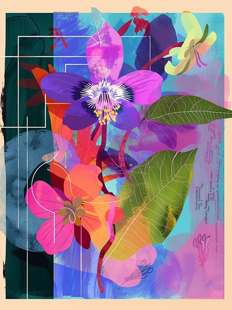 Forget Me Not 2 Neon Flower Collage